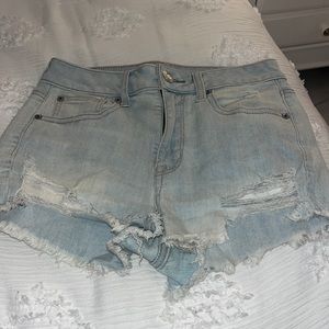 Light washed jean shorts